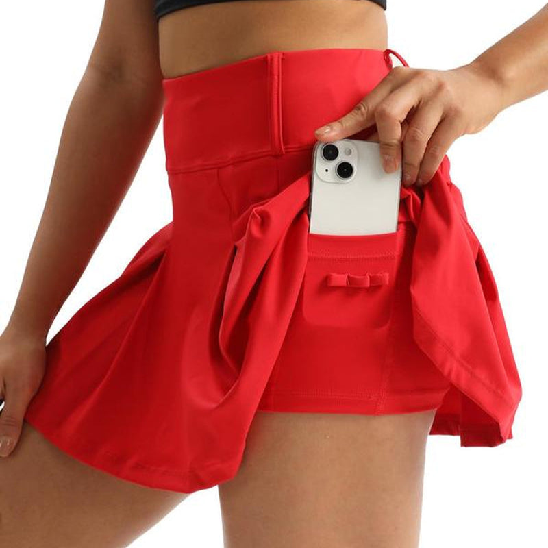 High Waist Pleated Gym Skorts