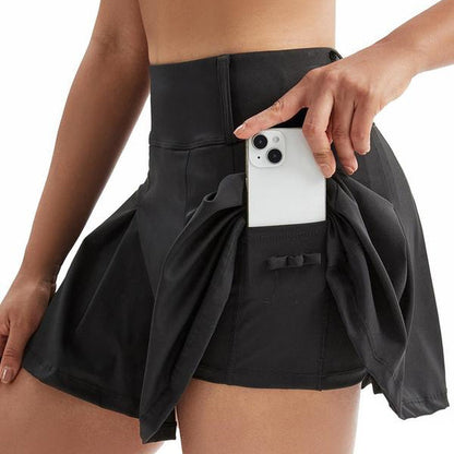 High Waist Pleated Gym Skorts
