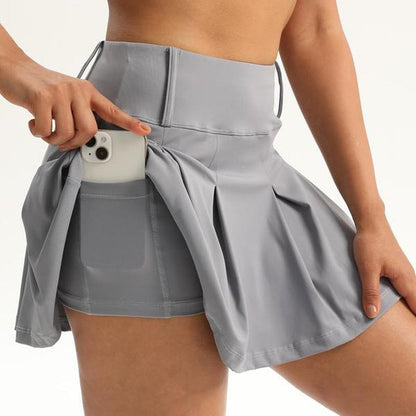 High Waist Pleated Gym Skorts